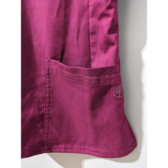 Women's Royal Burgundy Red Purple Label By Healing Hands Scrub Top Size Small - Picture 3 of 7